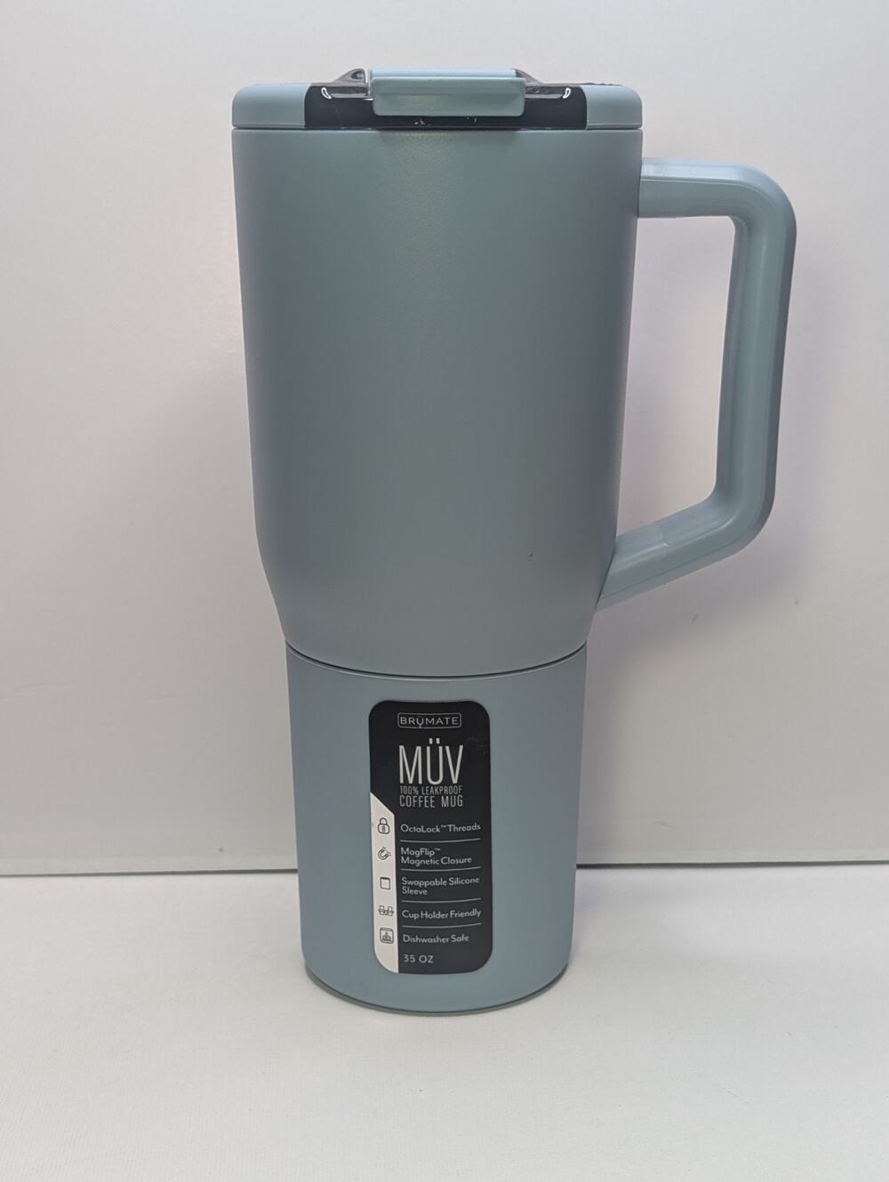 BrüMate Müv 35 oz Leakproof Travel Coffee Mug Mist Blue New